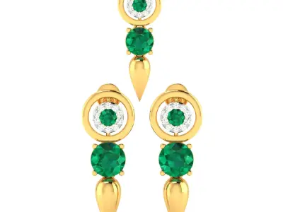 Women Earrings Pendant Set 3dm stl FBX OBJ Render Detail 3D print model