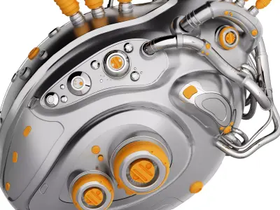 Mechanical heart Low-poly 3D model