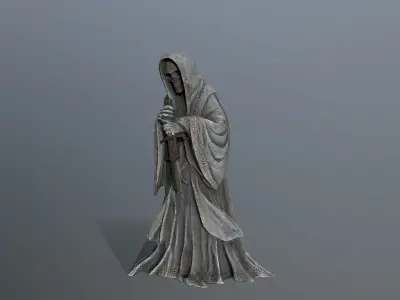 Dark statue Low-poly 3D model