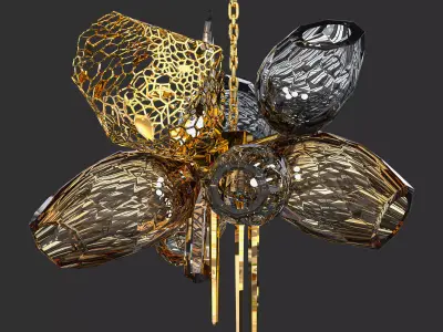 Britannica Chandelier Oval 3D model