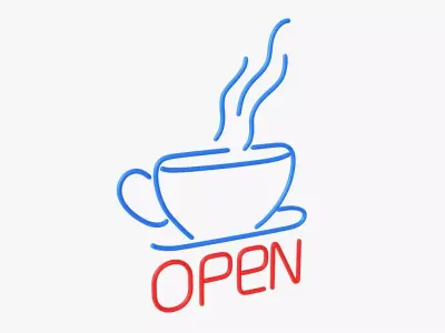 Neon led light sign 02 3D model