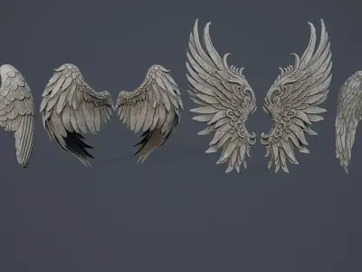 Angel Wings PBR Low-poly 3D model