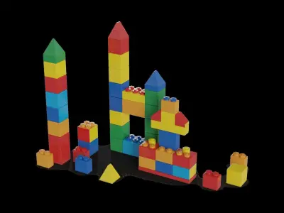 Cars and action games Building Blocks Set 3D model