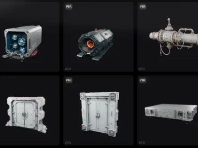 Modular SciFi Environment Pack Game-Ready 3D Assets Low-poly 3D model
