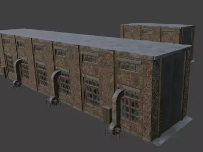 Warehouse old building  big and small version   3D model