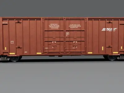 Railway BNSF Box Car 3D model