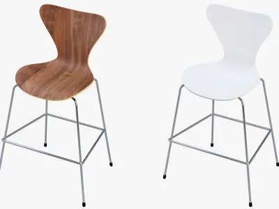 Fritz Hansen Series 7 counter stool 3D model