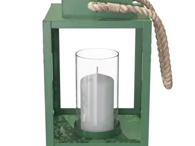 Lantern Unimak Metal Green 3D model