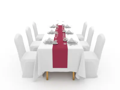 Banquet Table and Chair 96 3D model