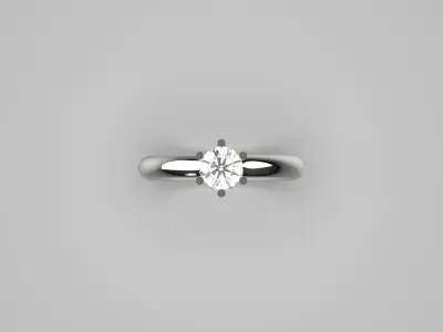Flower design solitaire engagement ring model sr0016 3D print model