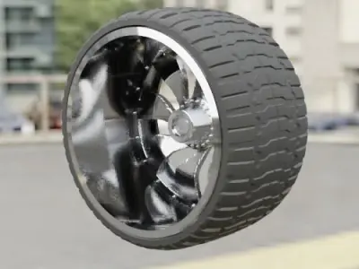 WHEEL FOR CUSTOM TRUCK 19M-R4 FRONT AND DOUBLED BACK 3D print model