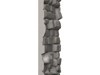 Low Poly Stone Wall Section 3D print model