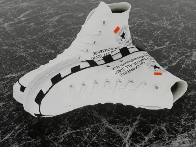 CONVERSE X CHUCK TAYLOR ALL STAR 70 HI OFF WHITE 3D SHOES Low-poly 3D model