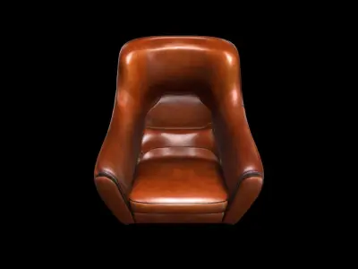 3d Model Stylish Room Interior With Comfortable Saddle Chair 3D model