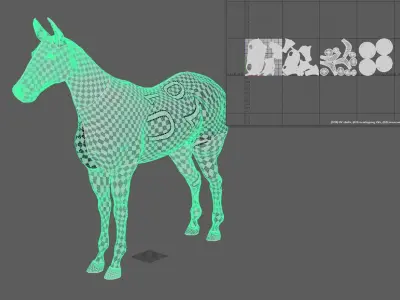 Realistic Horse Hi-Rez base-mesh 3D model 3D model