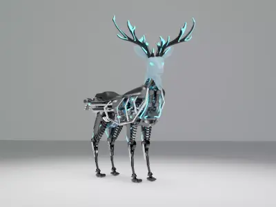 Mechanical Deer Show Piece Sculpture 3D model