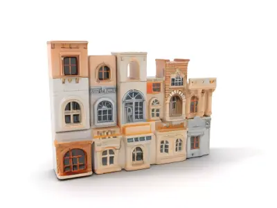 Classic Architectural Facade model pack Low-poly 3D model