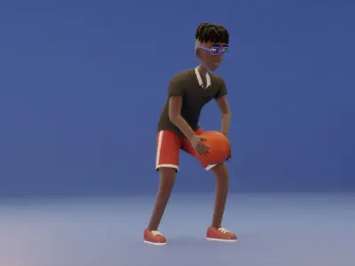 Basketball players Pack - fully rigged Low-poly 3D model