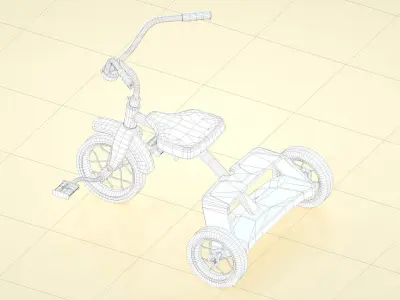 childrens car Low-poly 3D model