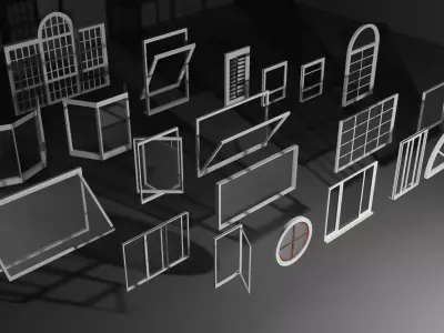 20 Windows 3d Model Low-poly 3D model