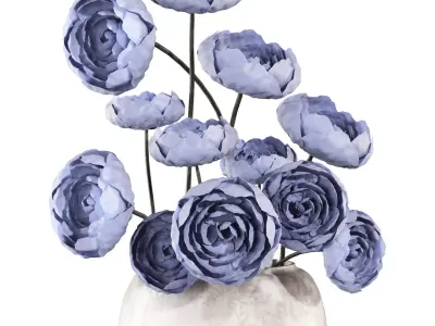 Flower in Vase  Low-poly 3D model