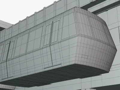 Elevated train station concept 3D model