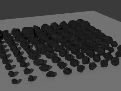 100 Stone rock asset pack Low-poly 3D model