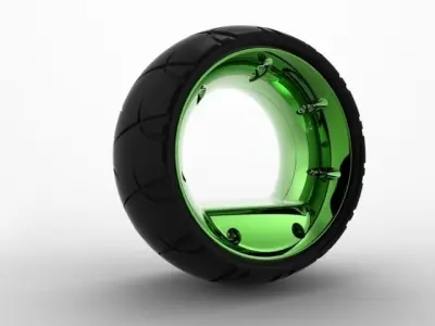 Hubless Wheel MK-I Concept Free 3D model