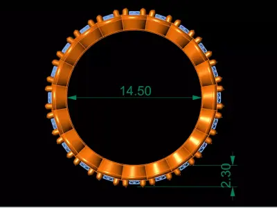 Full Eternity Diamond Band  Model RJ 88 3D print model
