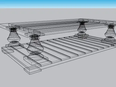 Wooden Stool 3D model