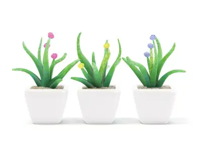 Plastic Flowers 3D model