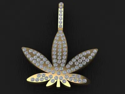 Pendant  Marijuana  3D print model