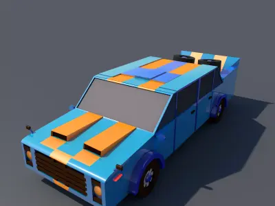 poly car Low-poly 3D model