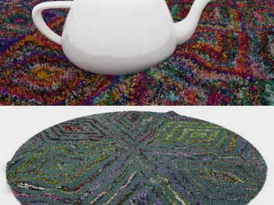 Round Rug Set 266 3D model