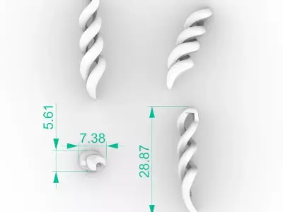 Stunning Triple Twist Spiral Pendant 3D print model