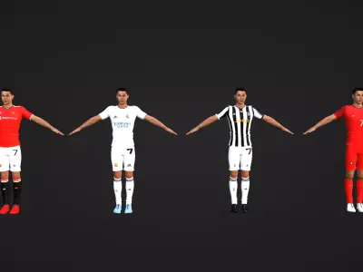 Cristiano Ronaldo - Manchester  - Madrid -  Juventus - Portugal Low-poly 3D model