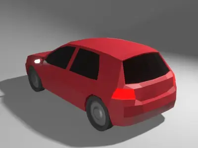 Volkswagen Golf 4  VW Car Vehicle Low Poly Game Ready Low-poly 3D model