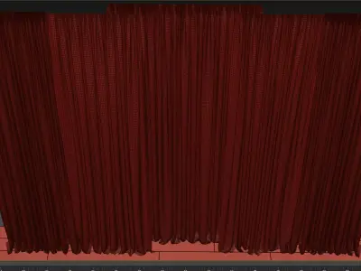 Curtains with tulle set 06  3D model