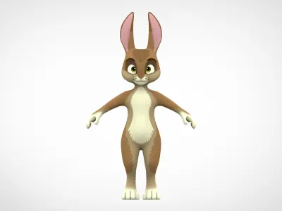 Wild Hare Low-poly 3D model