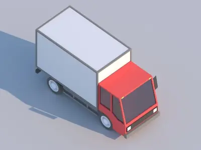 Cartoon Low Poly Car Lorry Low-poly 3D model