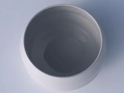 Bowl spheric twisted with pronounced horizontal sections 3D print model