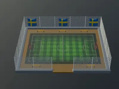 Soccer Stadium - Sweden Low-poly 3D model