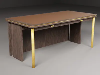 Desks office tables low-poly 3d model Low-poly 3D model