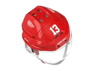 Hockey Helmet Detroit Red Wings 3D model