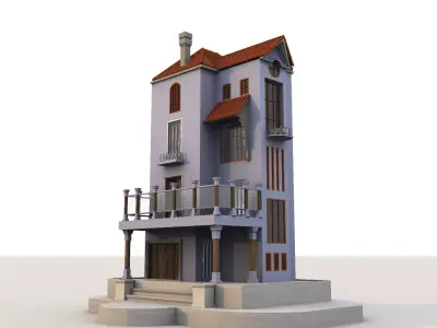 Simple Toon House Arch 3D model 101 Low-poly 3D model