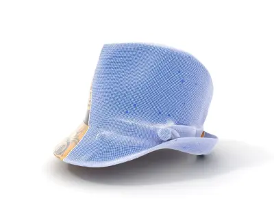 Stylish Fedora Model Pack with Decorative Pattern Low-poly 3D model