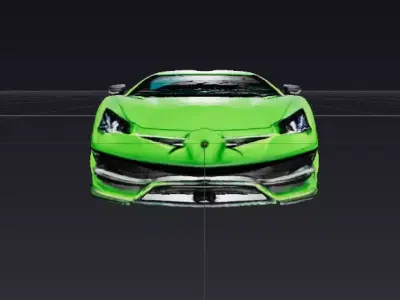 Green Sports Car High Poly 3D Model 3D model