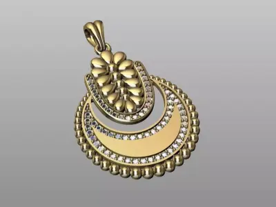 Single pendant or necklace 3D print model