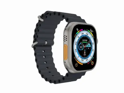 Apple Watch Ultra Ocean Band Midnight Color 3D Model Low-poly 3D model