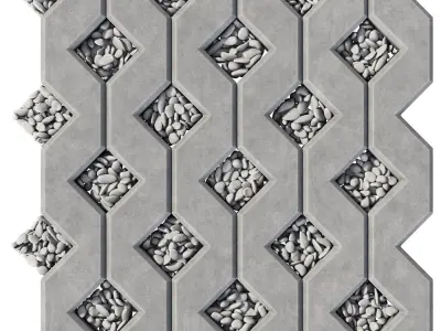 Ecoparking square stone thick 3D model